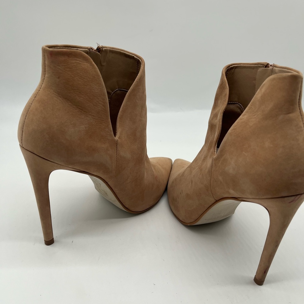 Steve Madden Tan Suede Pointed Toe Ankle Booties Stiletto Heel Size 9 - Picture 9 of 16